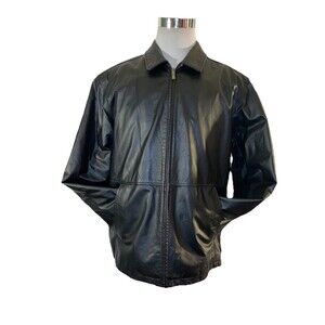 KB Leather Jacket Men’s Medium Black  Motorcycle Coat